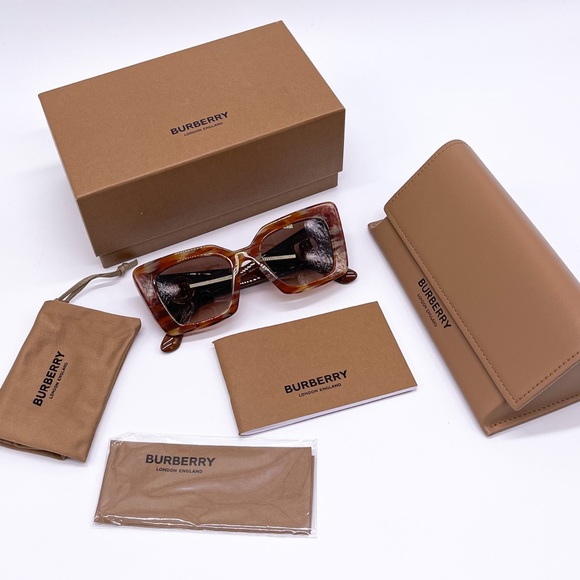 NEW BURBERRY DAISY BE4344 3940/13 BROWN CAT EYE SUNGLASSES B 4344 - Picture 11 of 14
